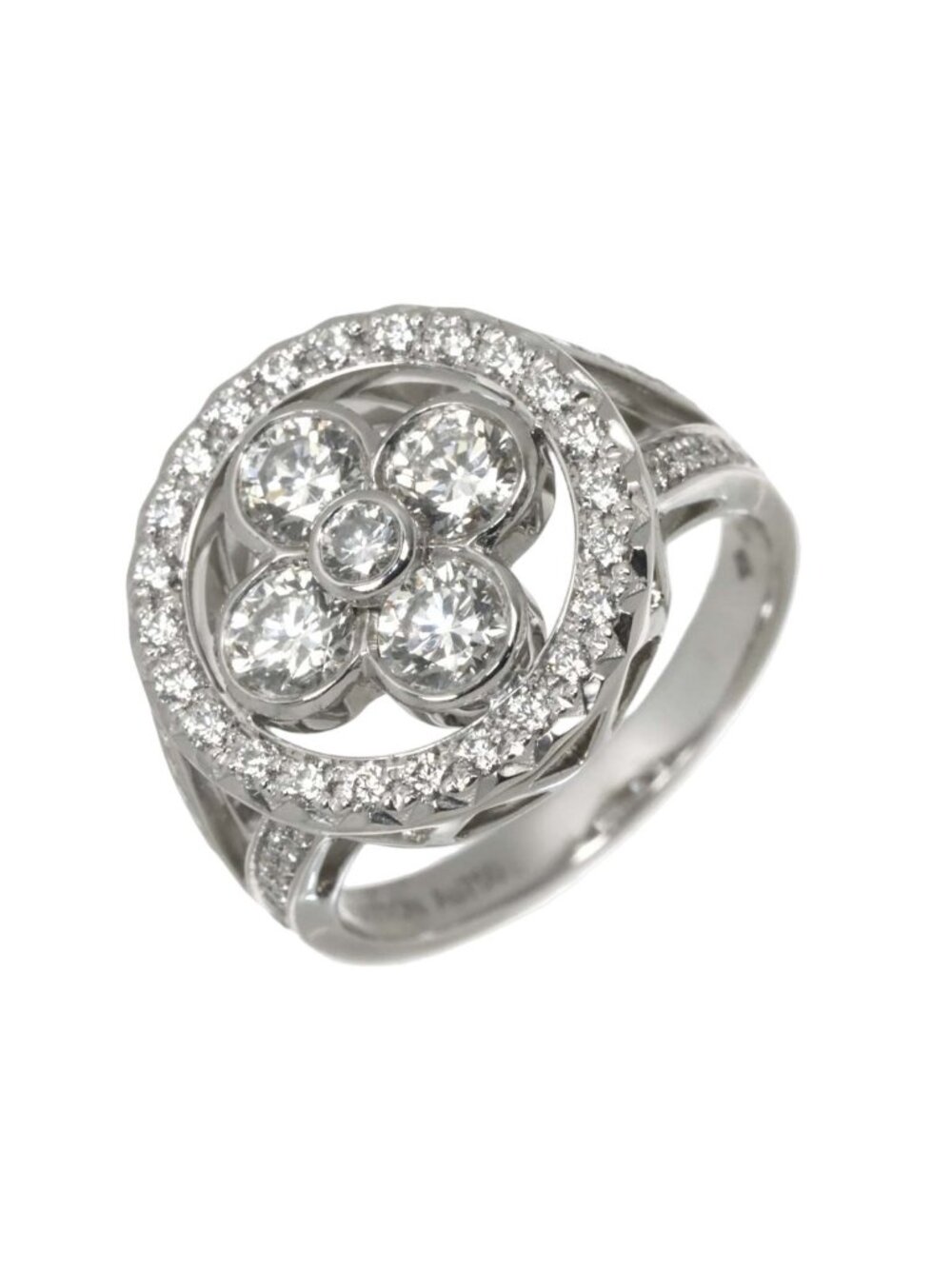 Louis Vuitton Bague Blossom GM 49 Ring Diamond 18k White Gold